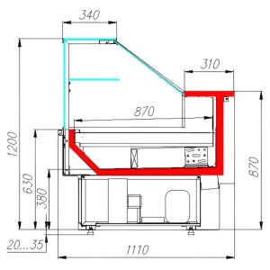 Витрина холодильная Carboma GC110 VM 2,0-1 (ВХС-2,0 Carboma GC 110 (динамика)) (1005 венге) - Изображение 2