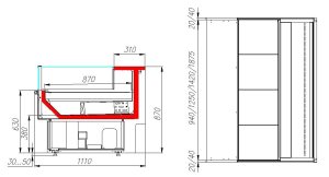 Витрина холодильная Carboma GC110 SM 0,94-2 (ВХСо-0,94 Carboma CG 110) (1005 венге) - Изображение 2
