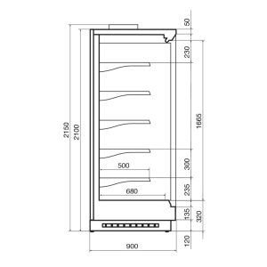 Горка холодильная Dazzl Vega 090 H210 торец, фруктовая - Изображение 3