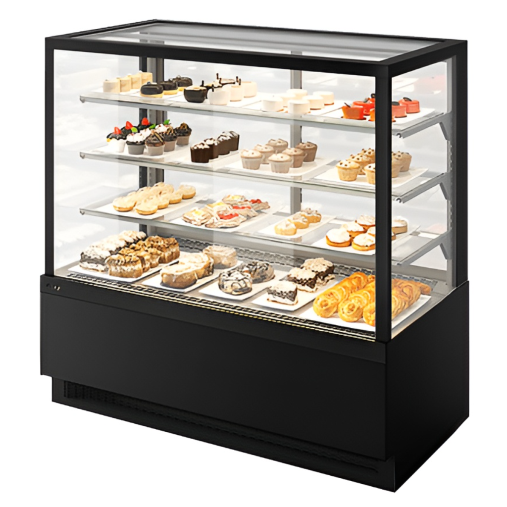 Витрина кондитерская Chilz VETE KUB LUX 90 черный муар, металлик