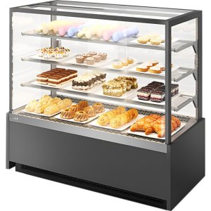 Витрина кондитерская Chilz VETE KUB 130 серый муар, металлик