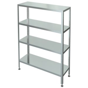 Стеллаж с 4-я сплошными полками МХМ С-4-0,3/1,4/1,8 (нержавейка) 
