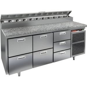 Стол холодильный для пиццы HiCold PZ2-223GN (1/6) камень