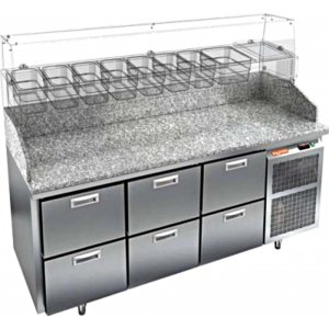 Стол холодильный для пиццы HiCold PZ3-222/GN камень