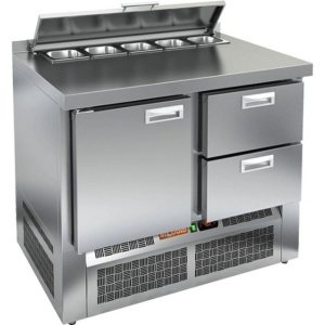 Стол холодильный для салатов HiCold SLE2-12SN (1/6) с крышкой