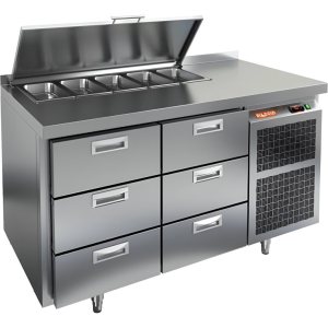 Стол холодильный для салатов HiCold SL1-33GN (1/3) с крышкой