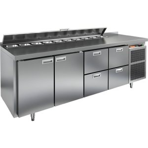 Стол холодильный для салатов HiCold SL2-1122SN (1/6) с крышкой
