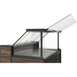 Витрина холодильная Carboma GC111 SM 1,25-1 (1008 Темный дуб) (газлифт, без боковин) - Изображение 2