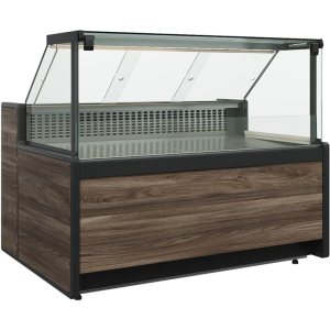 Витрина холодильная Carboma GC111 VM 1,25-1 (1008 Темный дуб) (динамика, газлифт, без боковин)