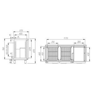 Стол холодильный барный Carboma T57 M2-1 9005-2 корпус черный, с бортом (BAR-250) - Изображение 2