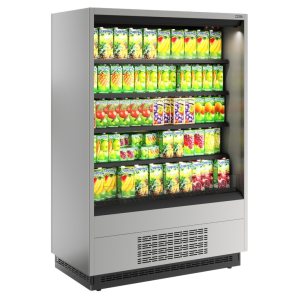 Горка холодильная Carboma FC20-07 VM 1,0-2 0030 (версия 2.0) (9006-9005) (бок металл с зеркалом)