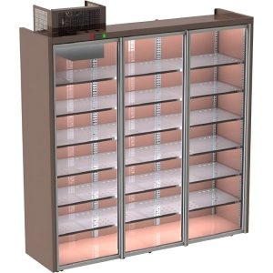 Шкаф винный Kifato 2060 3 стеклянные двери, оц. полки