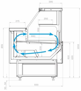 Витрина холодильная GC95 VM 1,5-1 с боковинами (версия 2.0) (9006-9005) - Изображение 3