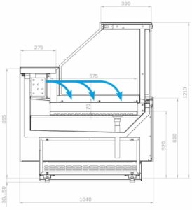 Витрина холодильная Carboma GC110 SP 2,0-1 рыба на льду закрытая без боковин (версия 2.0) (9006-0430) - Изображение 2