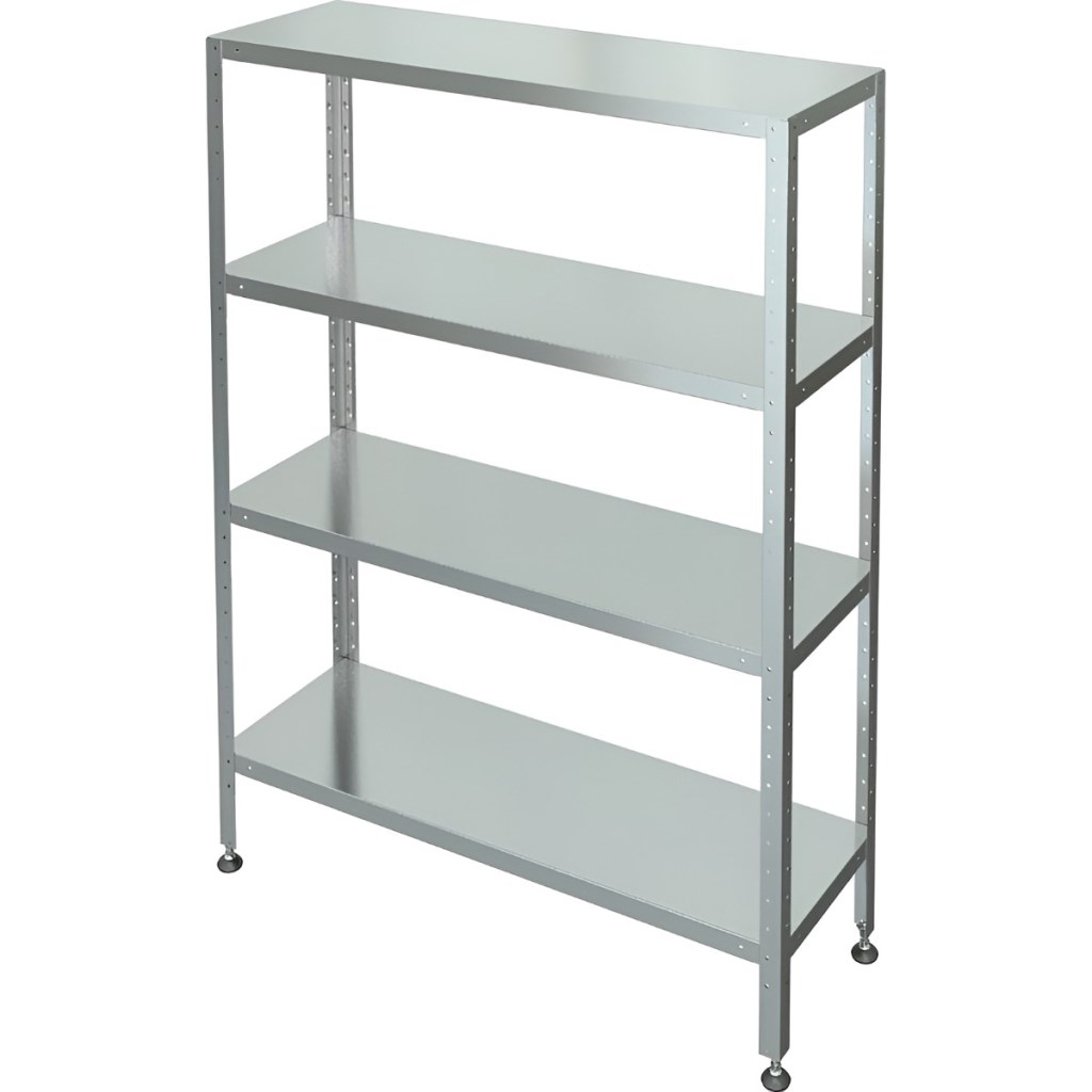 Стеллаж с 4-я сплошными полками МХМ С-4-0,5/0,9/1,8 (нержавейка) 